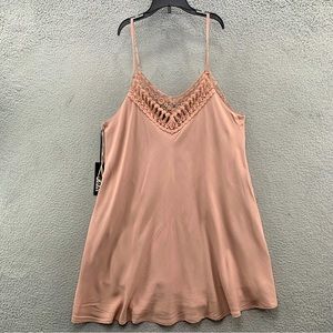 Lulus Dress Womens M Dusty Pink Lace Embroidered Mini Slip Sleeveless Lined NWT